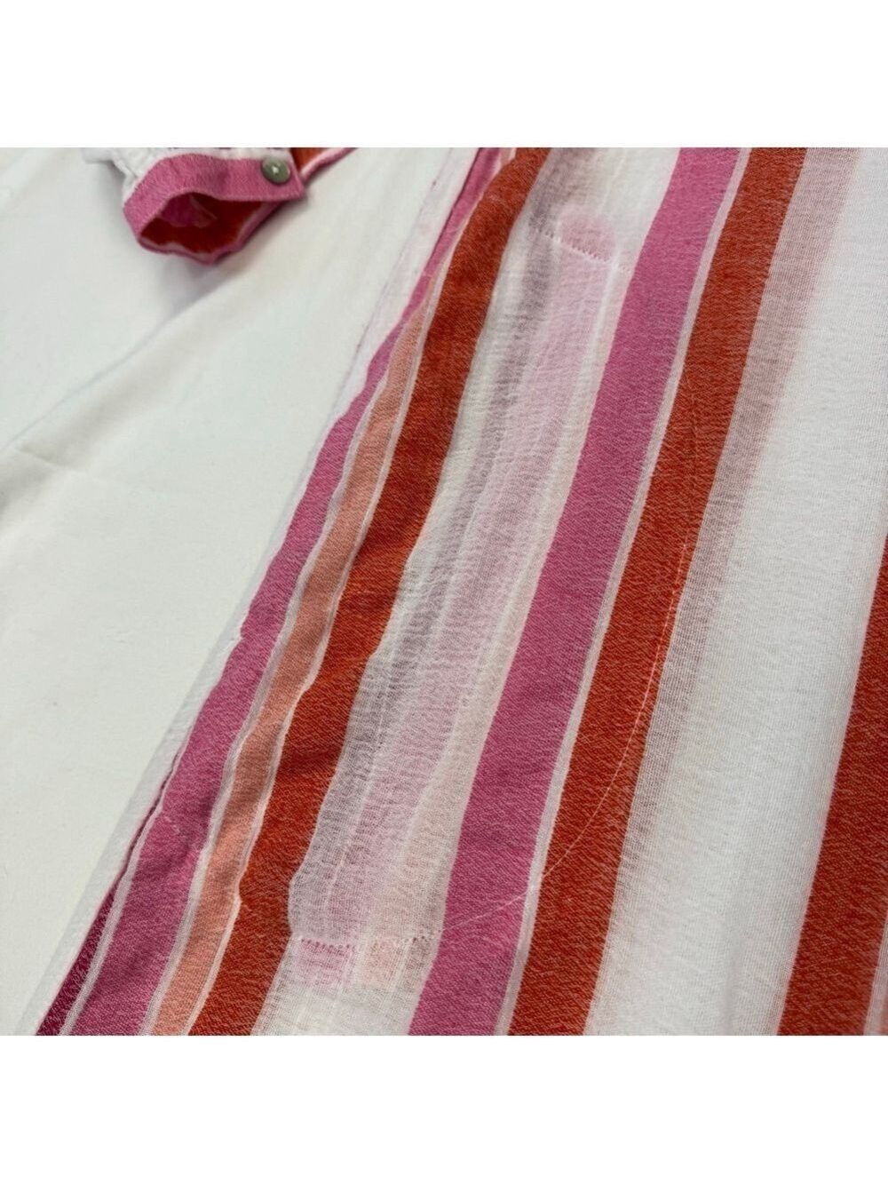 Soft Surroundings Women's XL Tall Striped Maxi Dress Cover Up Pink Orange White - Picture 11 of 12